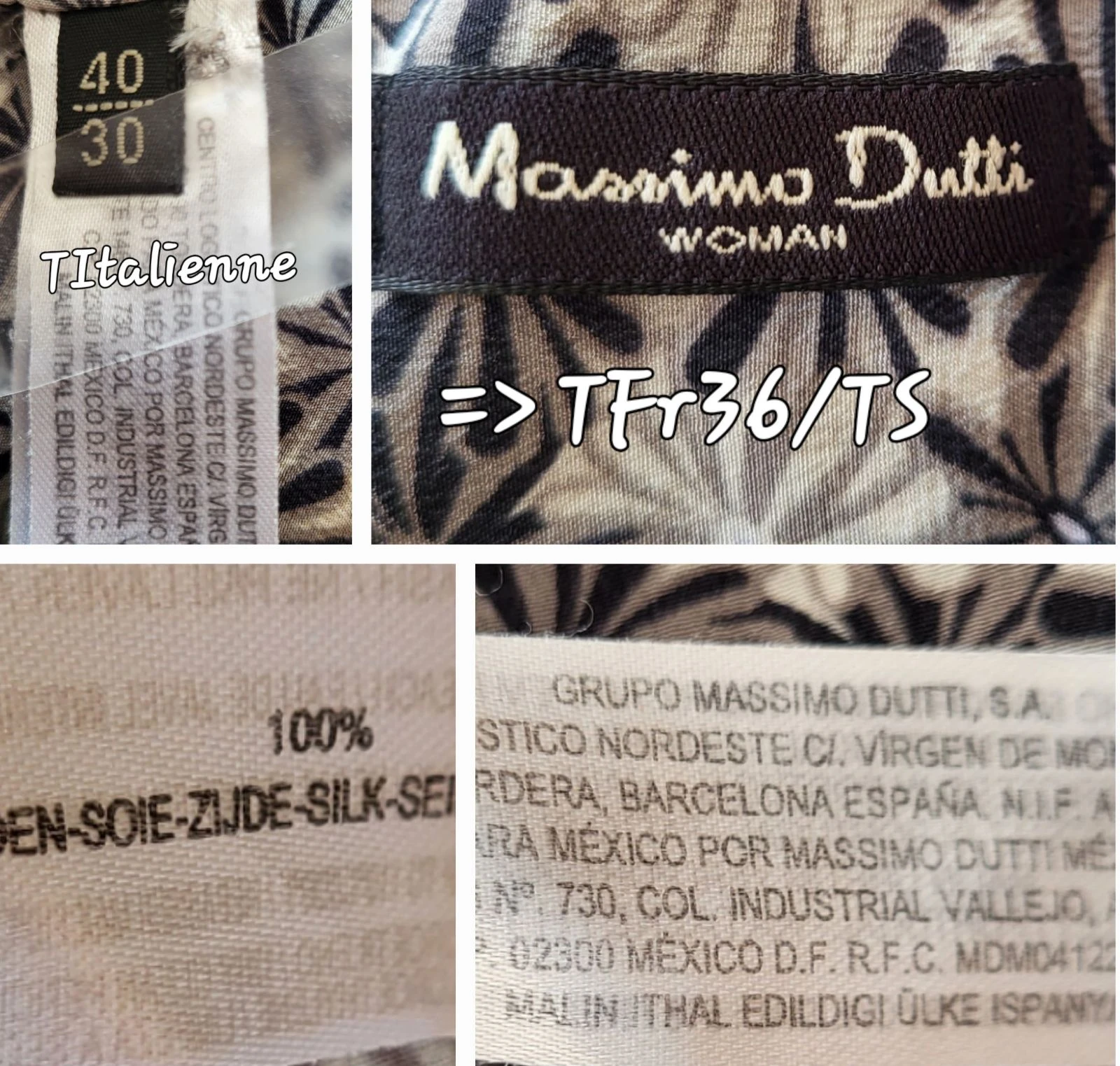 Blusa Elegante Massimo Dutti PP/TFr36-Cinza&Preto-estampado Floral & Fluido 100%Seda em Ótimo Estado – photo 5
